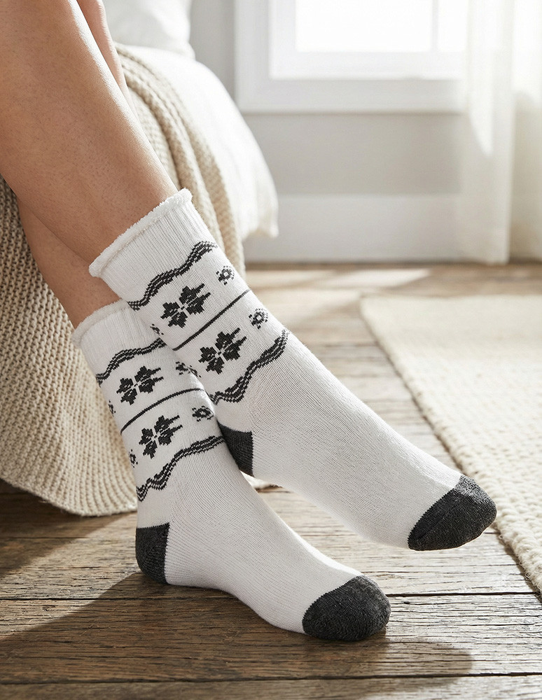 Skarpetki długie - Skarpety damskie długie frotte norweskie wzory 3-pak WIELOKOLOROWY  - produkt moraj.pl 7