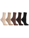 Skarpetki damski długie prążkowane z wiskozą 5-pak WIELOKOLOROWY