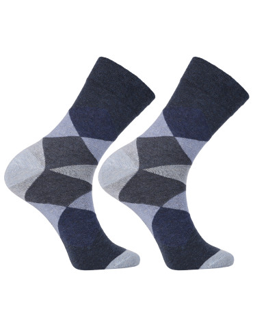 Skarpetki męskie garniturowe z geometrycznym wzorem 3-pak  - produkt 2