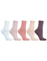 Skarpetki damskie długie bawełniane w prążek 5-pak WIELOKOLOROWY