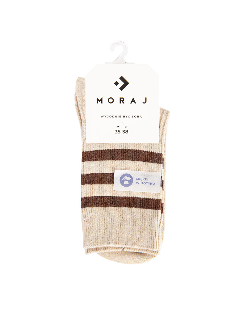 Długie - Skarpetki damskie długie z wiskozą prążkowane z paskami 5-pak WIELOKOLOROWY  - produkt moraj.pl 3