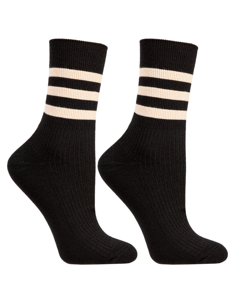 Długie - Skarpetki damskie długie z wiskozą prążkowane z paskami 5-pak WIELOKOLOROWY  - produkt moraj.pl 6