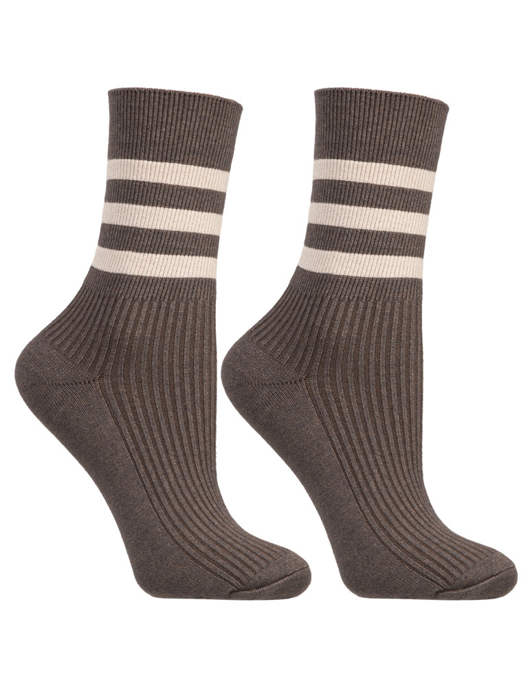 Długie - Skarpetki damskie długie z wiskozą prążkowane z paskami 5-pak WIELOKOLOROWY  - produkt moraj.pl 7