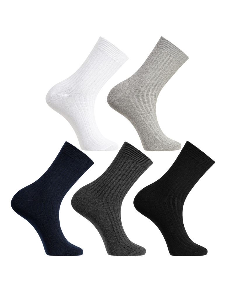 Długie - Bawełniane skarpety męskie długie klasyczne 5-pak WIELOKOLOROWY - produkt moraj.pl 1