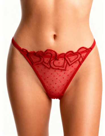 Stringi - Stringi damskie w siateczkę z haftem 2-pak WIELOKOLOROWY - produkt 4