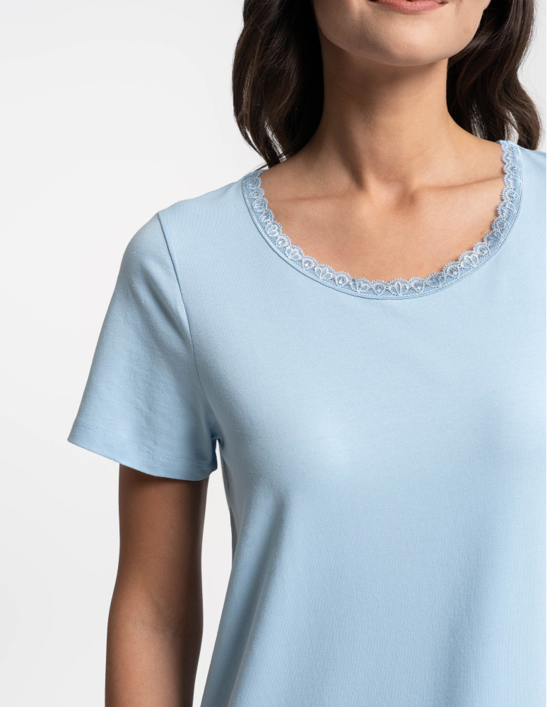 Koszule nocne - Koszula nocna damska z koronką NIEBIESKI  - produkt moraj.pl 3