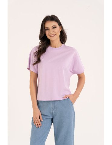 Koszulka damska bawełniana z krótkim rękawem luźny krój
