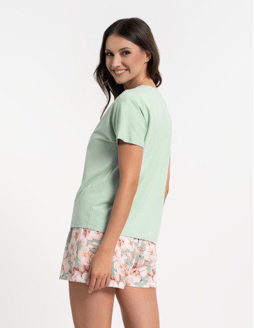 Piżama damska z bawełny, krótki rękaw i krótkie spodenki  - produkt 2