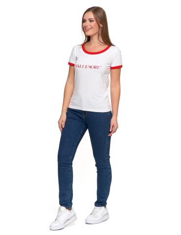 Koszulki i T-shirty - Koszulka damska t-shirt Slim Fit z napisami CZERWONY - produkt 10