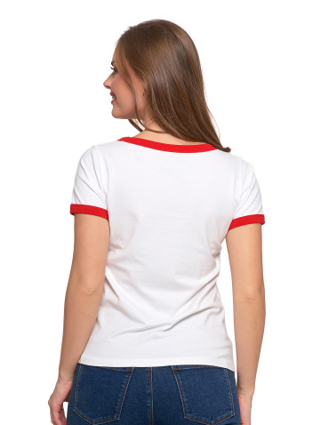 Koszulki i T-shirty - Koszulka damska t-shirt Slim Fit z napisami CZERWONY - produkt 13