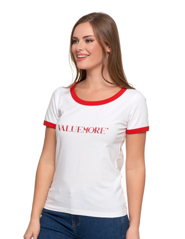 Koszulki i T-shirty - Koszulka damska t-shirt Slim Fit z napisami CZERWONY - produkt 14