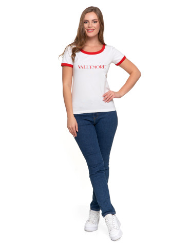 Koszulki i T-shirty - Koszulka damska t-shirt Slim Fit z napisami CZERWONY - produkt 16