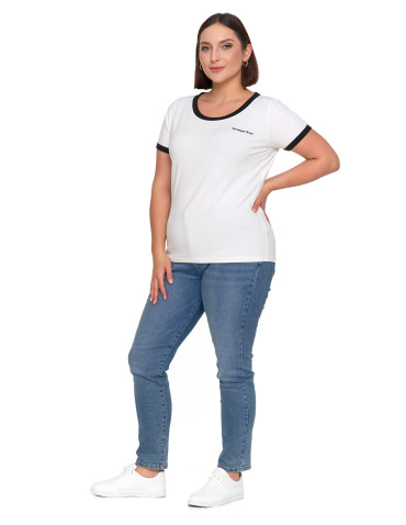 Koszulki i T-shirty - Koszulka damska t-shirt Slim Fit z napisami CZARNY - produkt 2