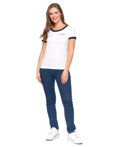 Koszulki i T-shirty - Koszulka damska t-shirt Slim Fit z napisami CZARNY - produkt 12