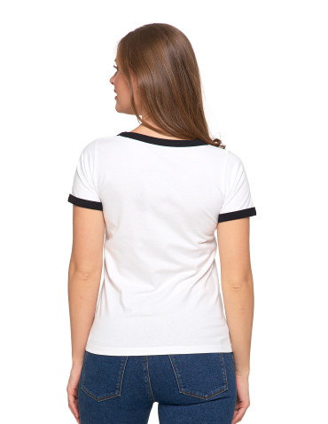 Koszulki i T-shirty - Koszulka damska t-shirt Slim Fit z napisami CZARNY - produkt 14