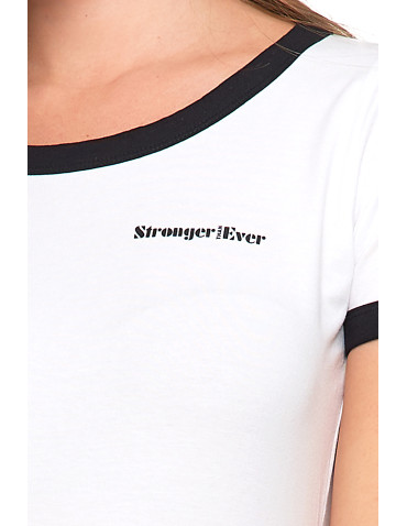 Koszulki i T-shirty - Koszulka damska t-shirt Slim Fit z napisami CZARNY - produkt 15