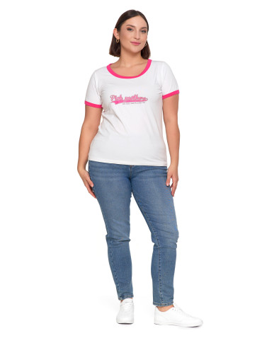 Koszulki i T-shirty - Koszulka damska t-shirt Slim Fit z napisami RÓŻOWY - produkt 5