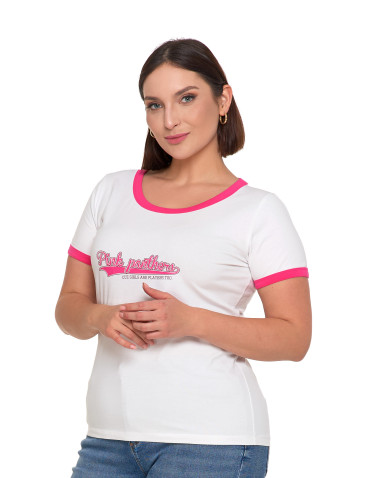 Koszulki i T-shirty - Koszulka damska t-shirt Slim Fit z napisami RÓŻOWY - produkt 7