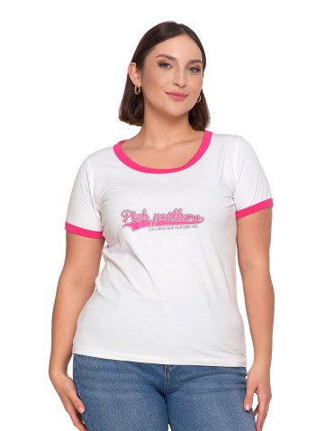 Koszulki i T-shirty - Koszulka damska t-shirt Slim Fit z napisami RÓŻOWY - produkt 9