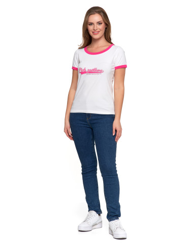 Koszulki i T-shirty - Koszulka damska t-shirt Slim Fit z napisami RÓŻOWY - produkt 14