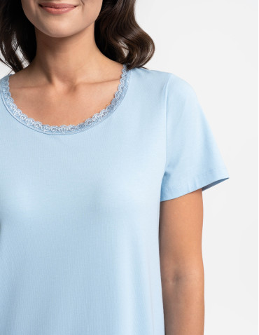 Koszule nocne - Koszula nocna damska z koronką NIEBIESKI - produkt 10