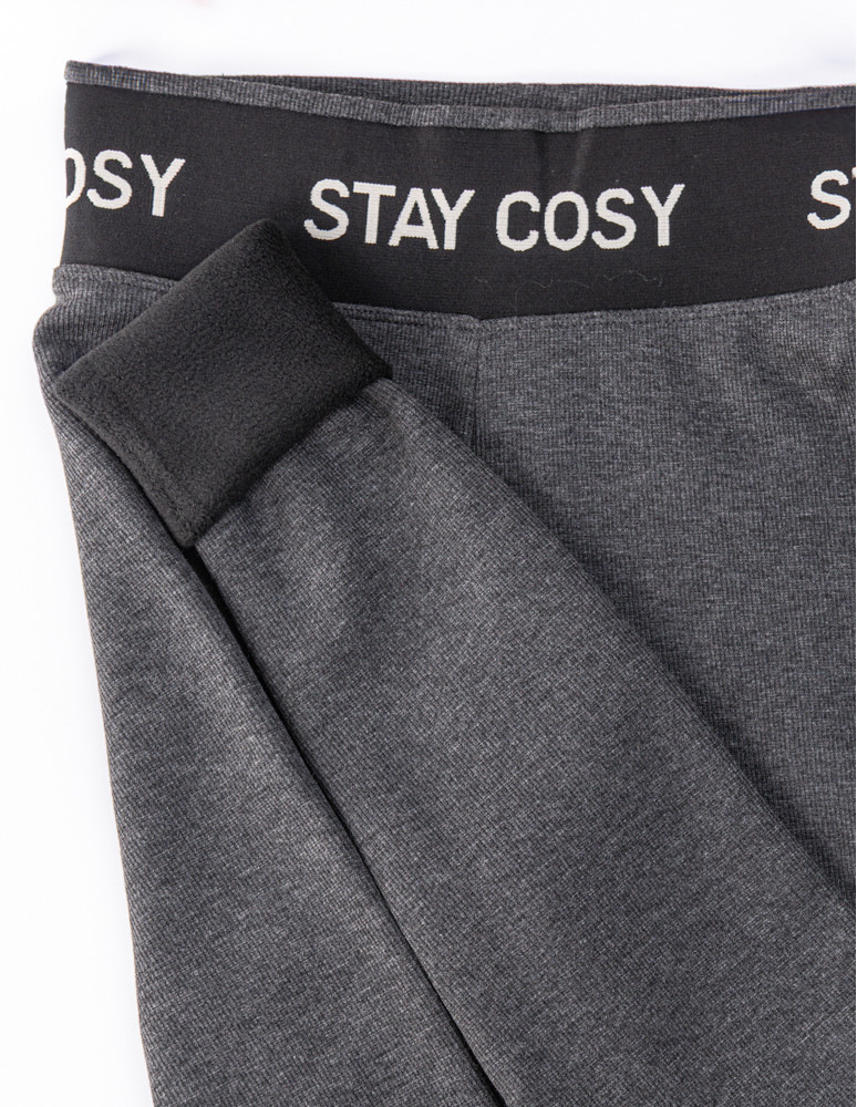 Legginsy damskie - Legginsy damskie ocieplane w prążek wysoki stan GRAFIT  - produkt moraj.pl 8