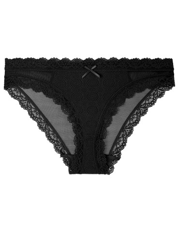 Majtki damskie mini bikini z koronką i siateczką 6-pak - WIELOKOLOROWY  - produkt 2