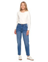 Damskie spodnie jeansowe mom fit JASNY NIEBIESKI 