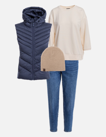 Spodnie damskie - Damskie spodnie jeansowe mom fit JASNY NIEBIESKI  - produkt 18