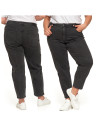 Damskie spodnie jeansowe mom fit CZARNY