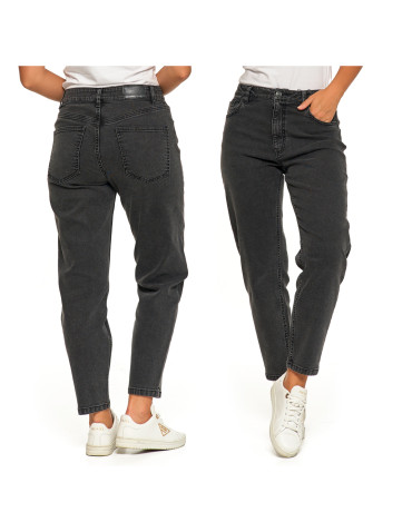 Spodnie damskie - Damskie spodnie jeansowe mom fit CZARNY - produkt 6