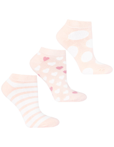 Damskie skarpetki stopki bawełniane wzorzyste 3-pak