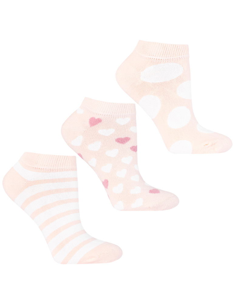 Stopki damskie - Damskie skarpetki stopki bawełniane wzorzyste 3-pak WIELOKOLOROWY - produkt moraj.pl 1
