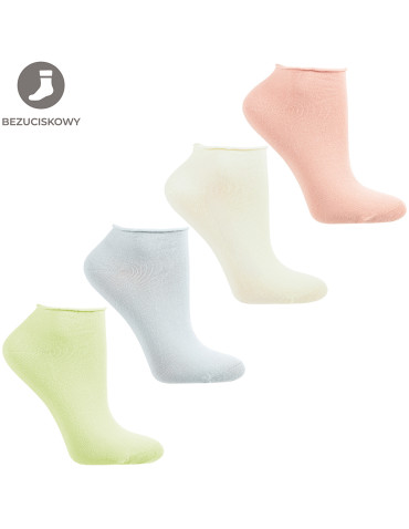 Za kostkę - Skarpetki damskie pastelowe bezuciskowe WIELOKOLOROWY - produkt 6