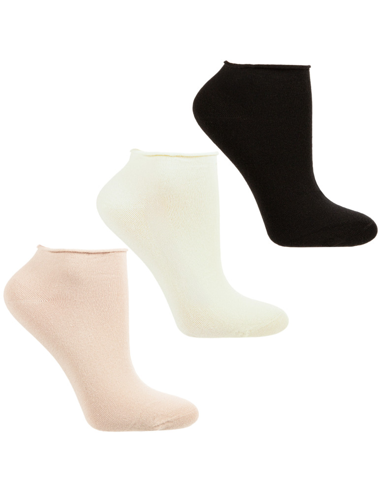 Za kostkę - Skarpetki damskie bezuciskowe gładkie bawełniane WIELOKOLOROWY - produkt moraj.pl 1