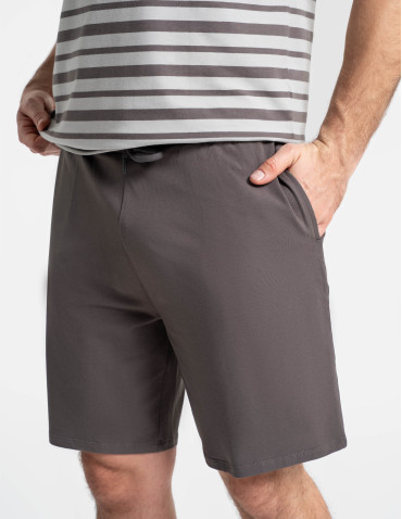 Męska piżama z krótkim rękawem w paski i spodenkami - WZÓR 1 - produkt 2