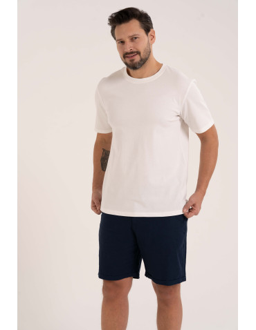 Koszulki i Tank Topy - Koszulka męska t-shirt z bawełny czesanej BIAŁY - produkt 1