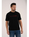 Męska koszulka z krótkim rękawem o regularnym kroju z printem CZARNY
