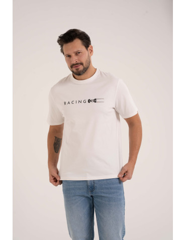 Męska koszulka z krótkim rękawem o regularnym kroju z printem