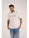 Męska koszulka z krótkim rękawem o regularnym kroju z printem BIAŁY