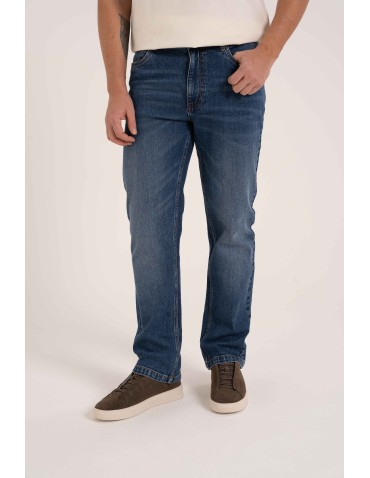 Spodnie męskie - Męskie jeansy klasyczne spodnie NIEBIESKI - produkt 1