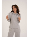 Damska bluza wkładana przez głowę z kapturem SZARY