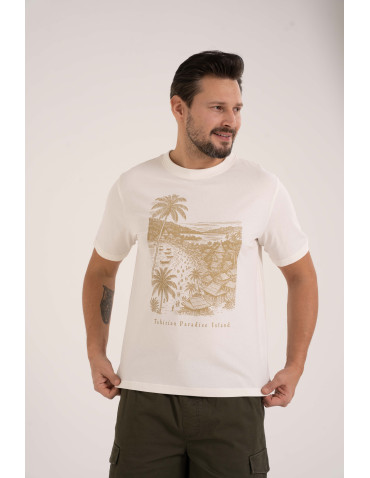 T-shirt męski bawełniany z nadrukiem