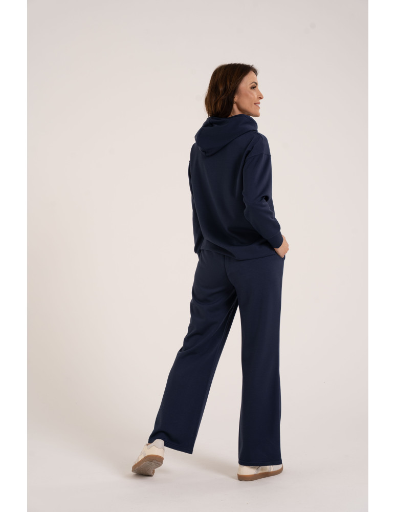 Bluzy damskie - Damska bluza wkładana przez głowę z kapturem NIEBIESKI - produkt moraj.pl 5