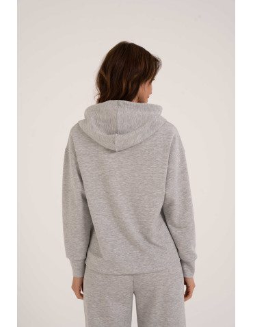 Bluzy damskie - Damska bluza wkładana przez głowę z kapturem SZARY - produkt 2