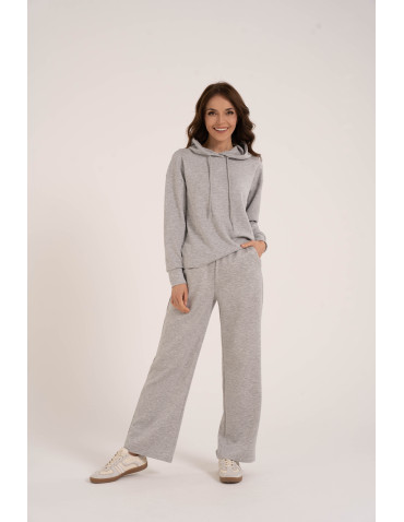 Bluzy damskie - Damska bluza wkładana przez głowę z kapturem SZARY - produkt 6