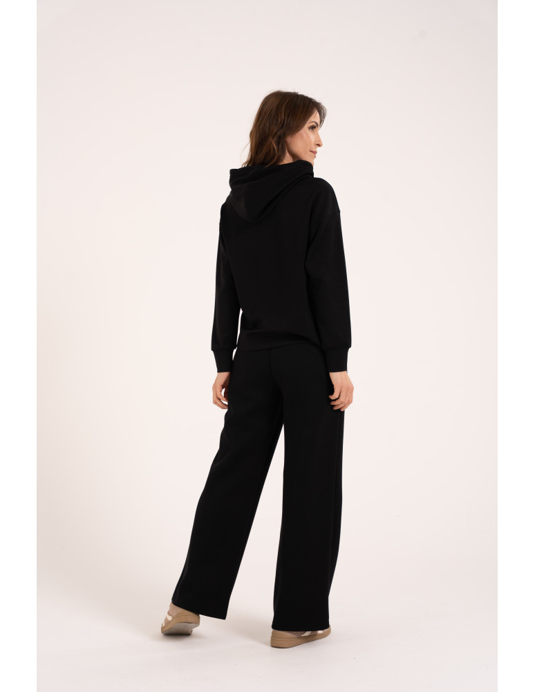 Bluzy damskie - Damska bluza wkładana przez głowę z kapturem CZARNY  - produkt moraj.pl 6