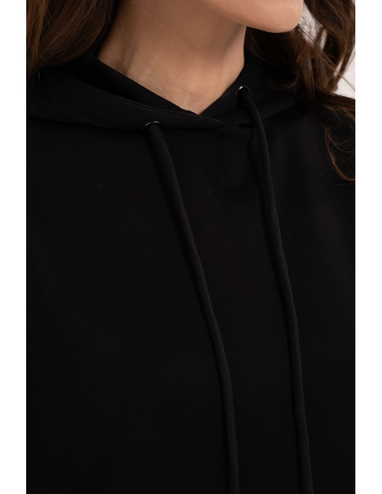Bluzy damskie - Damska bluza wkładana przez głowę z kapturem CZARNY  - produkt moraj.pl 7