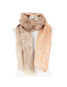 Szal damski cienki ze złotymi zdobieniami BEŻOWY