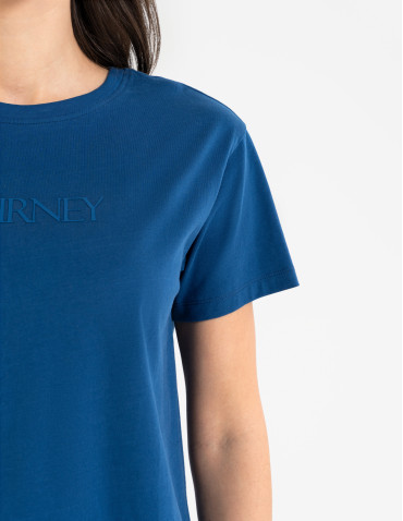 Koszulki i T-shirty - Bawełniana koszulka damska z napisem tonalnym GRANATOWY - produkt 3